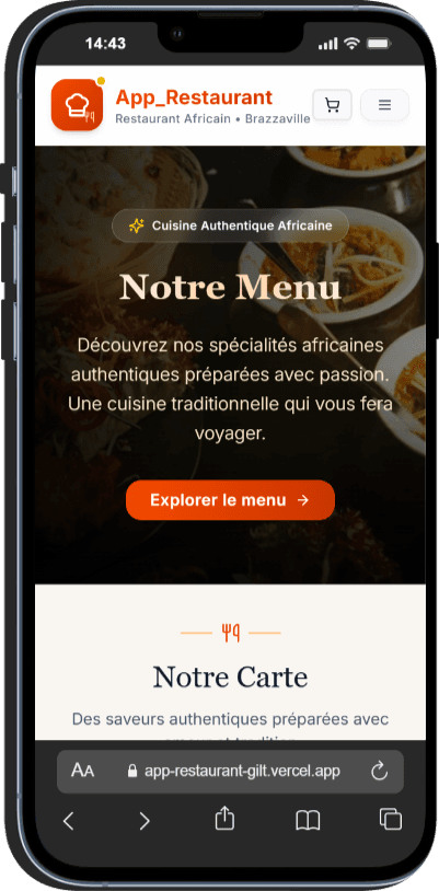 Interface client App_Restaurant